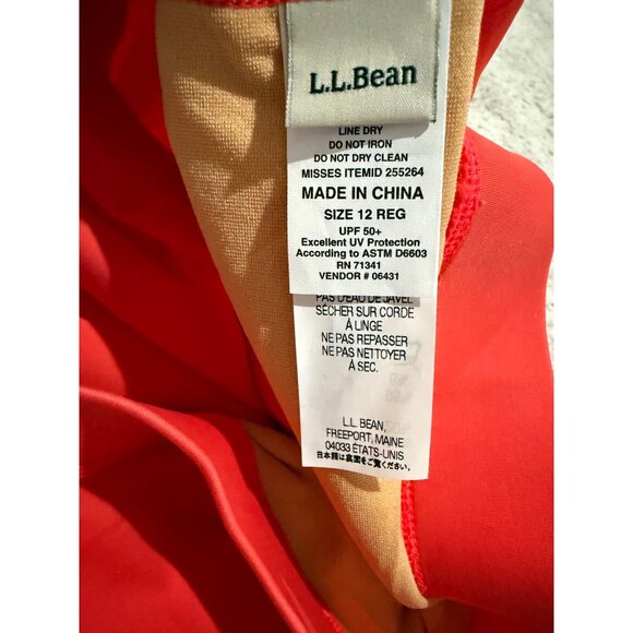 L.L.Bean New Swim Skirt Size 12 Coral Orange Sunblocking 13" Swim Bottom UPF 50 - Picture 5 of 9